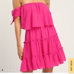 Pink off the Shoulder Dress